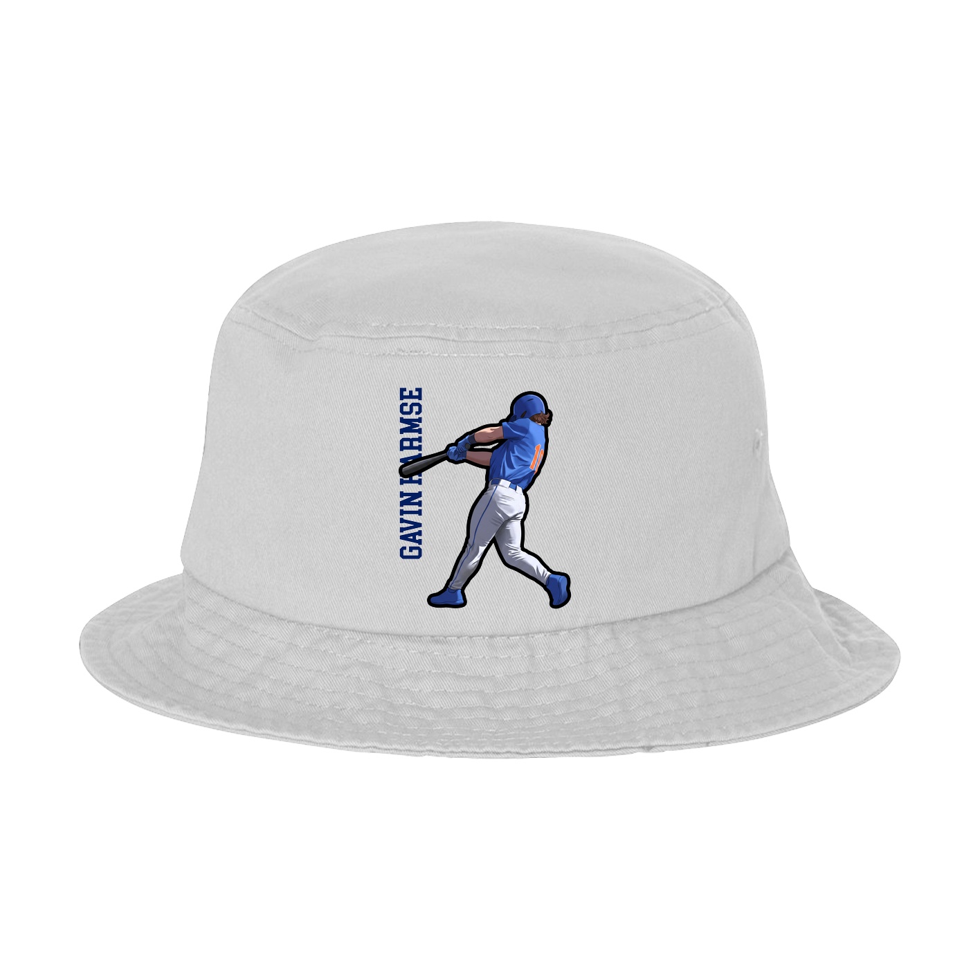 Bucket Cap — Name Vertical in White