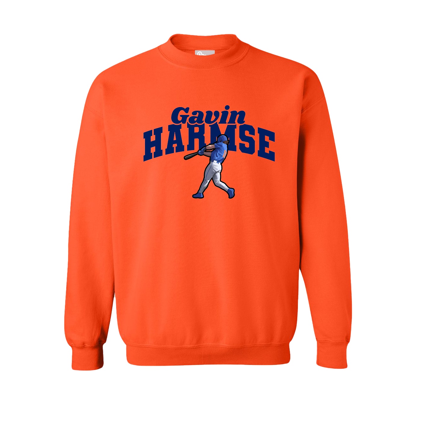 Fleece Crew — Signature Arch in Orange