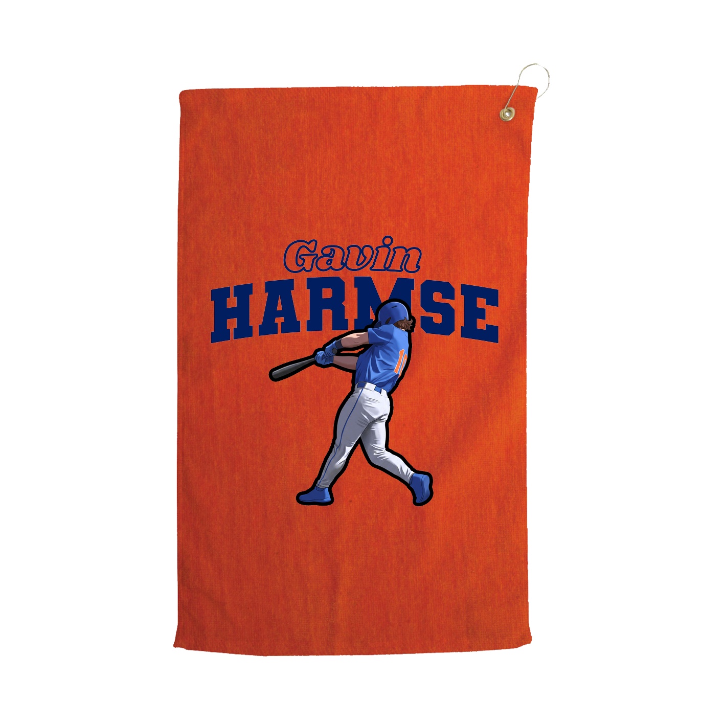 Golf Towel — Name Arch in Orange