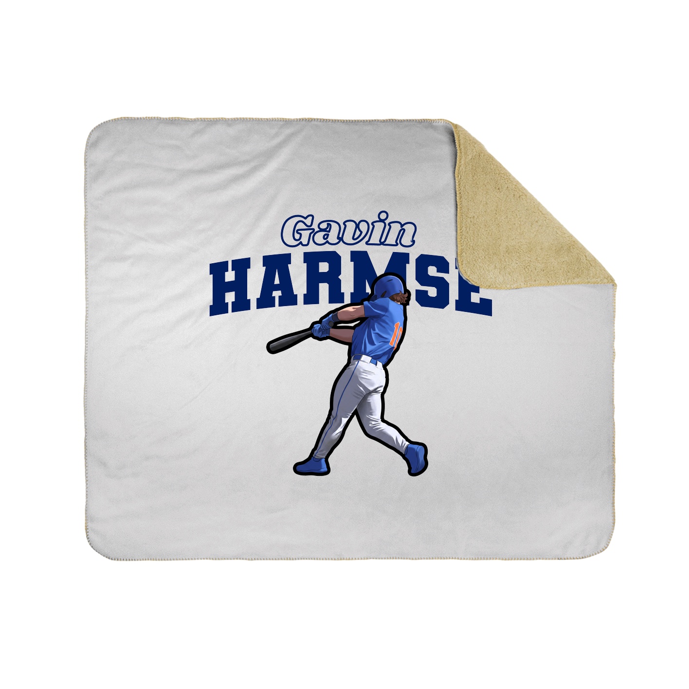 Throw Blanket — Name Arch in White