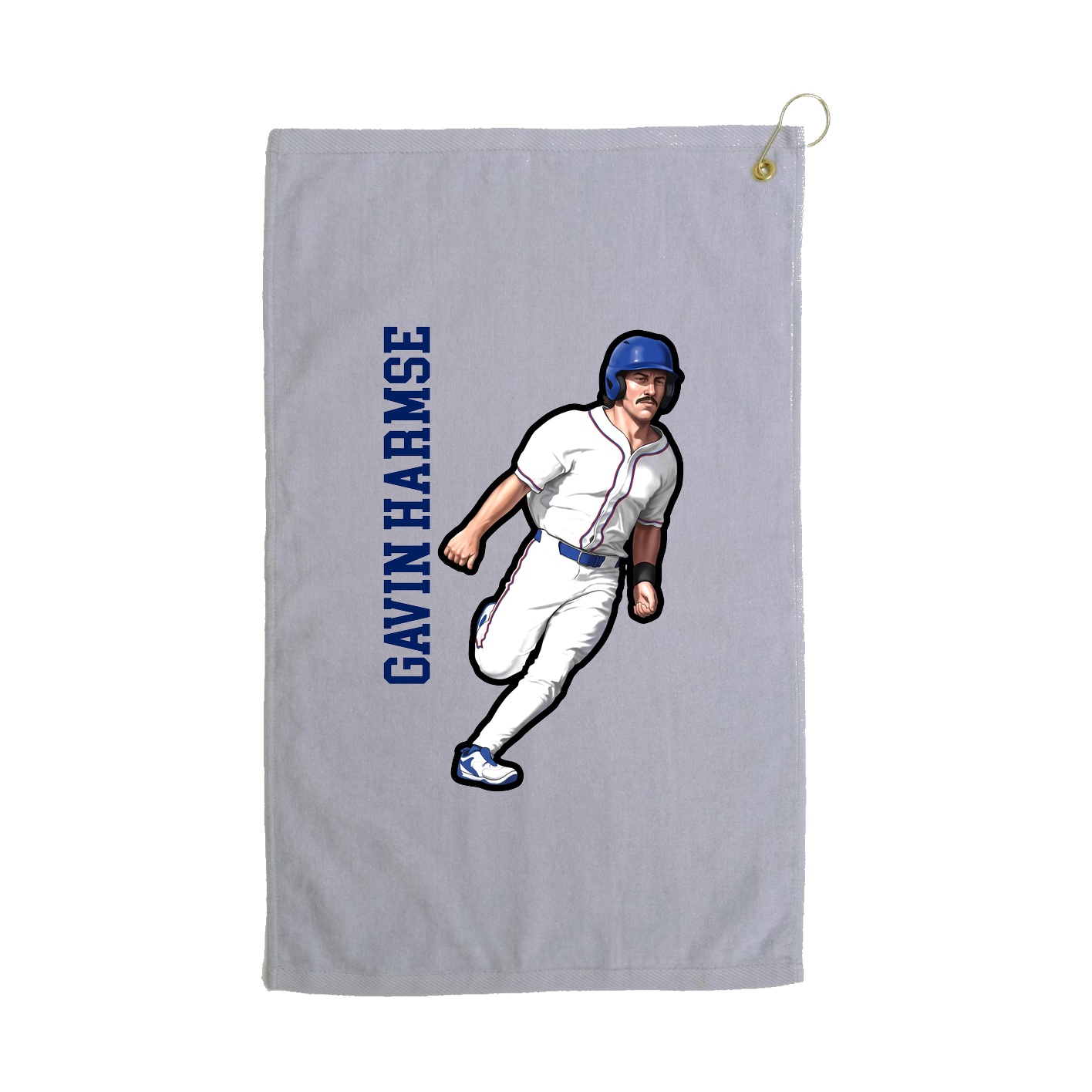 Golf Towel — Name Vertical in Grey