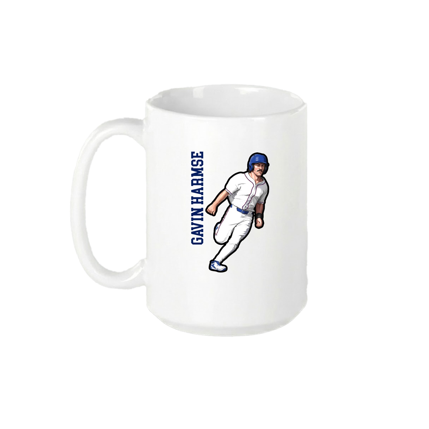 15oz Coffee Mug — Name Vertical in White