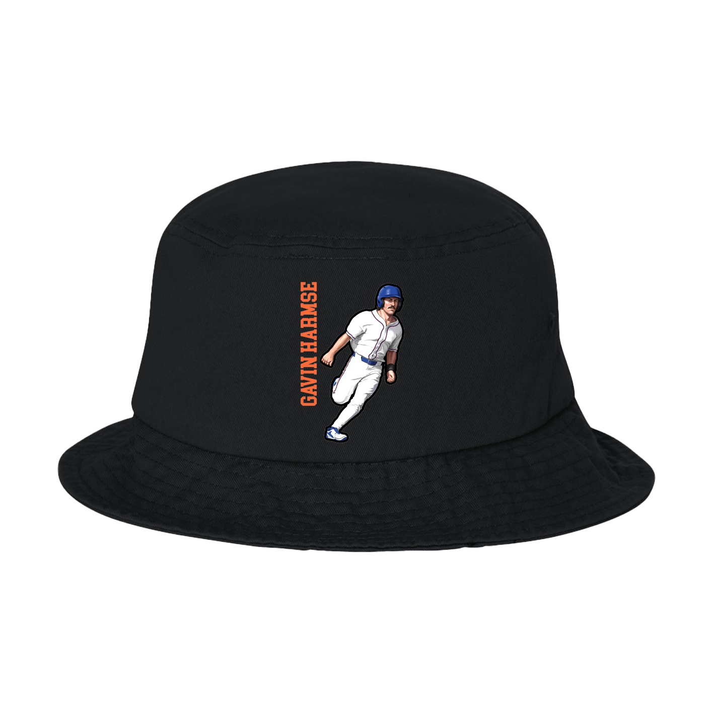 Bucket Cap — Name Vertical in Black