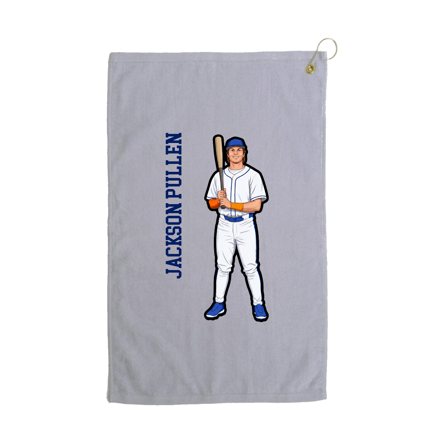 Golf Towel — Name Vertical in Grey