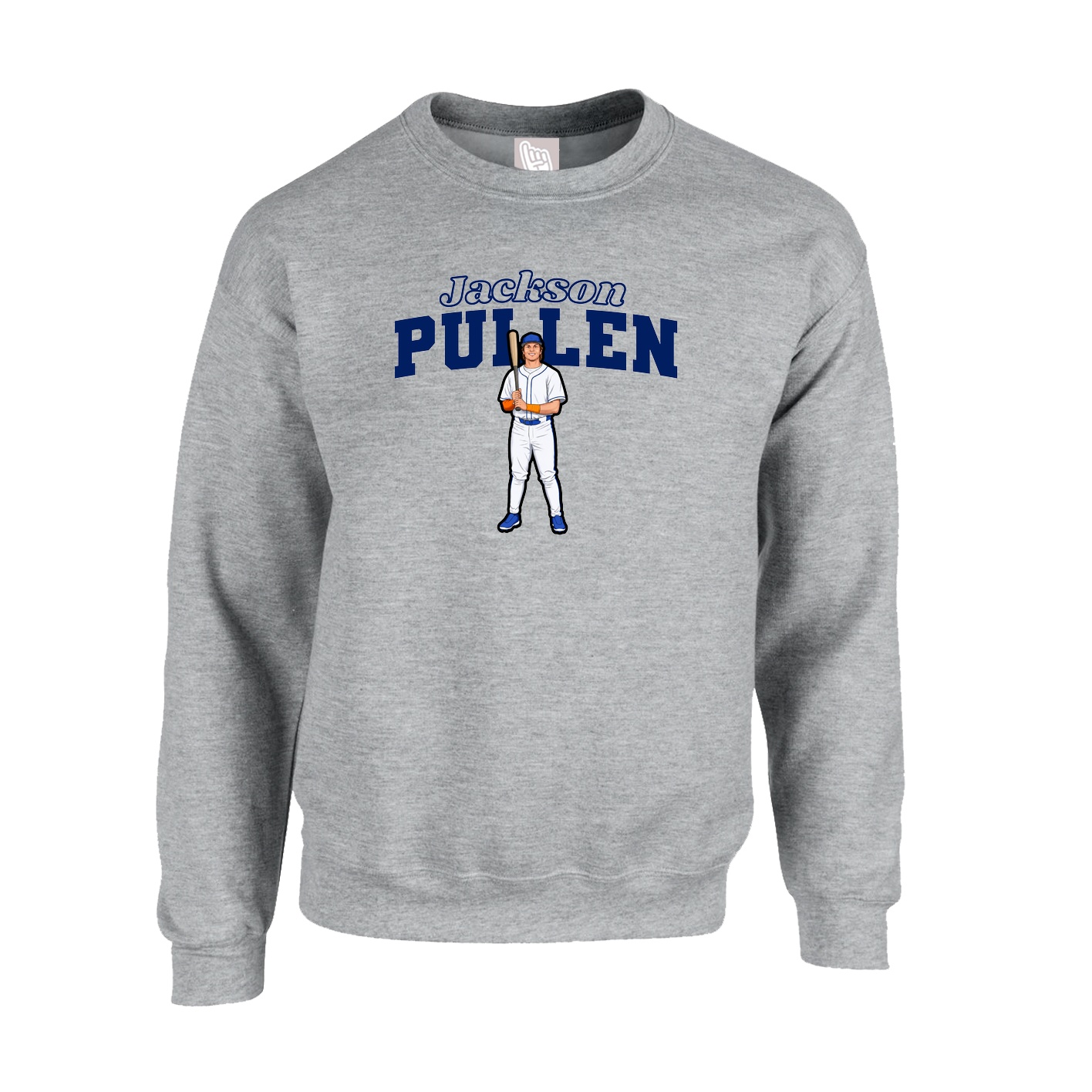 Fleece Crew — Name Arch in Grey