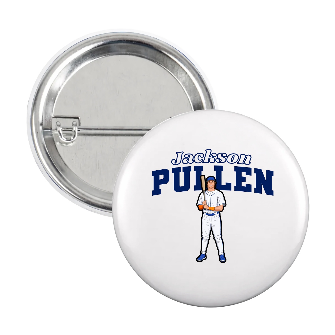 Game Day Button — Name Arch in White