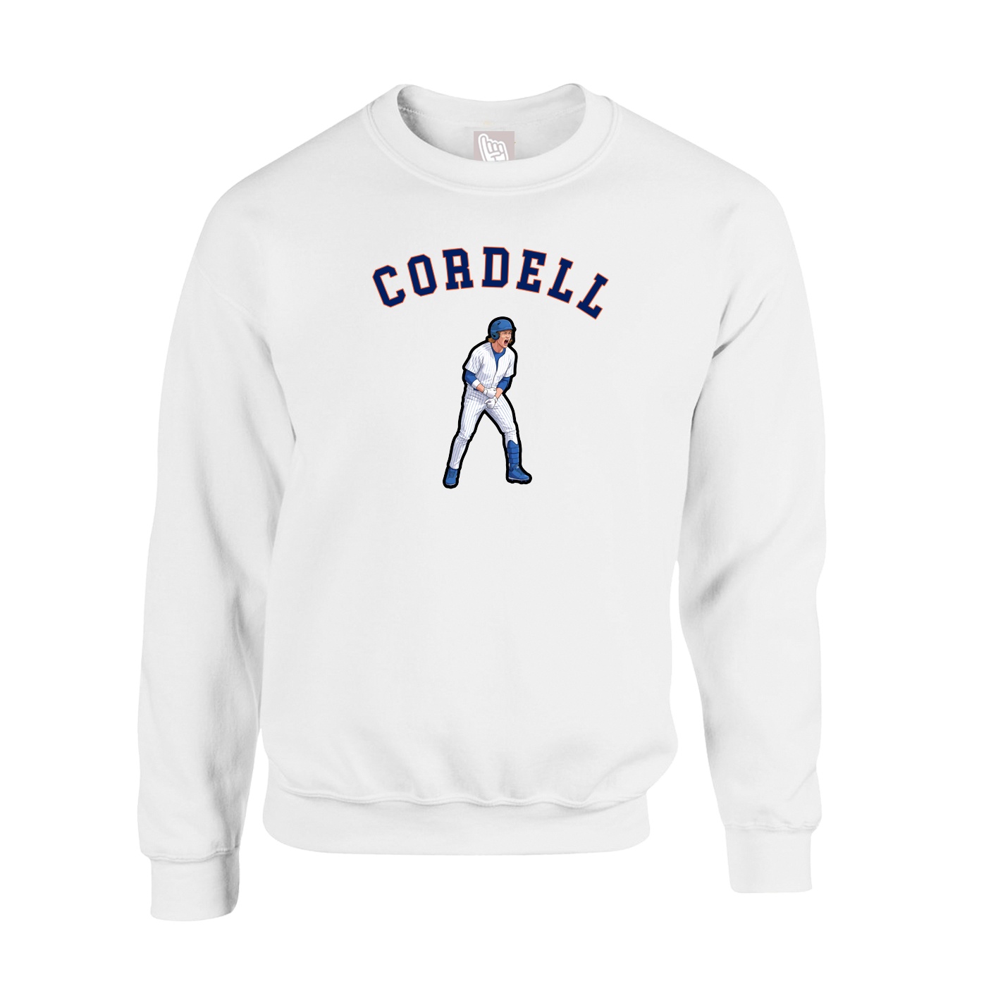 Fleece Crew — Shirsey Arch in White