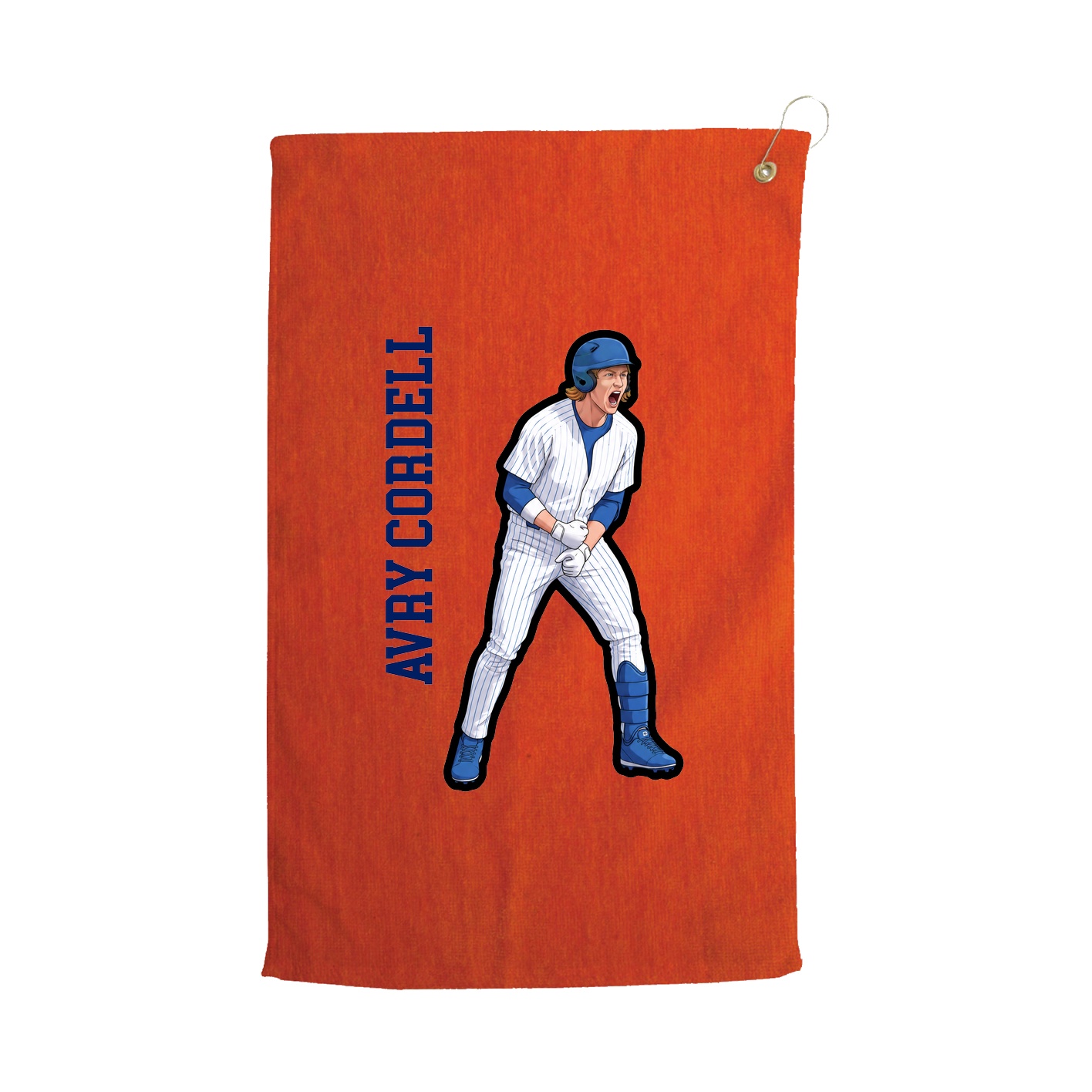 Golf Towel — Name Vertical in Orange