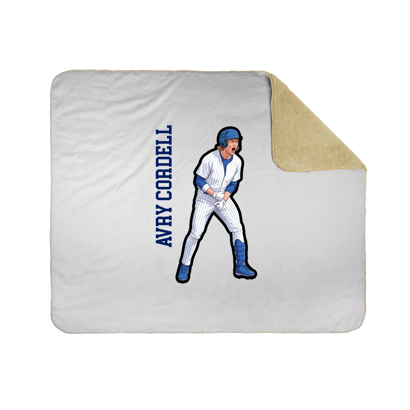 Throw Blanket — Name Vertical in White