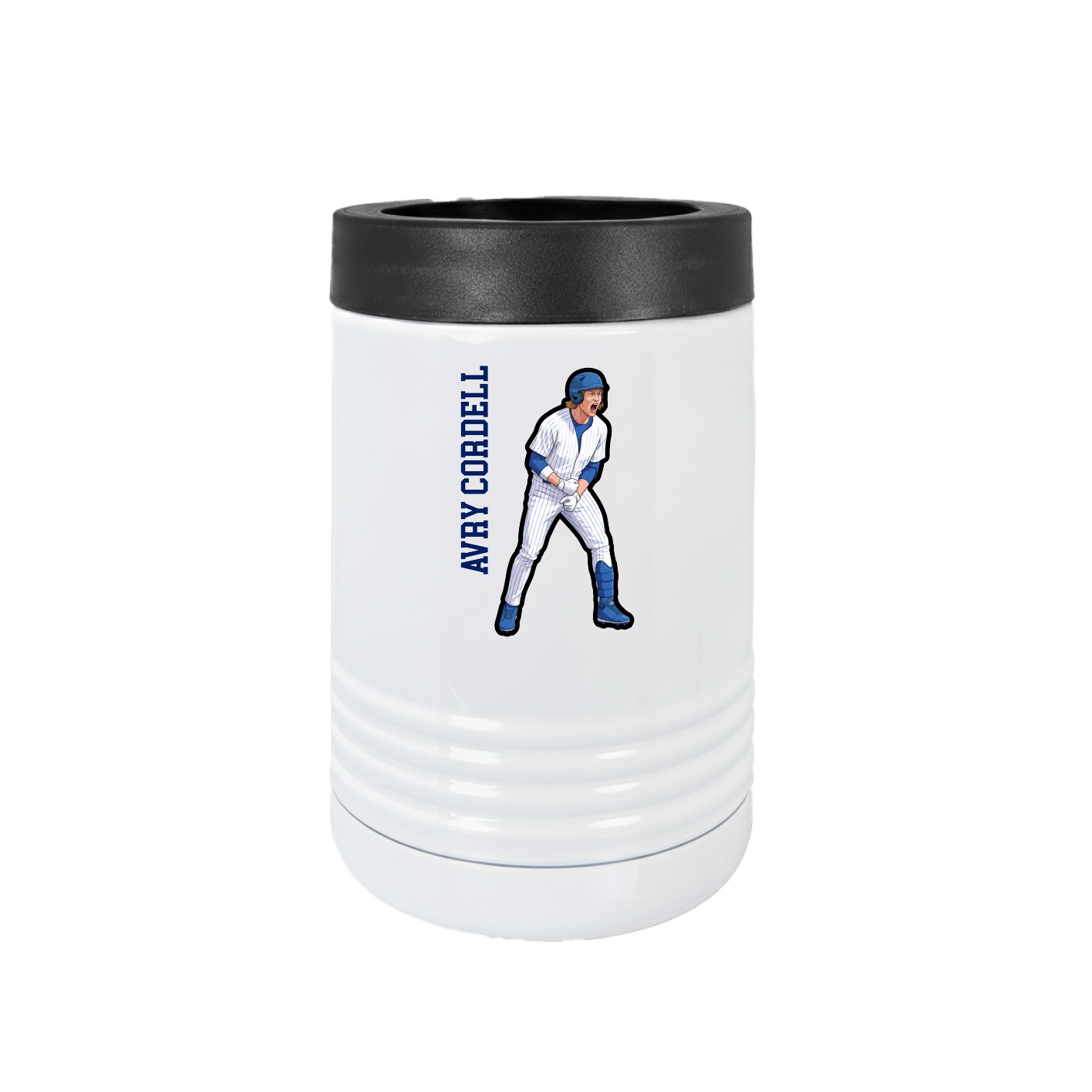Beverage Holder — Name Vertical in White