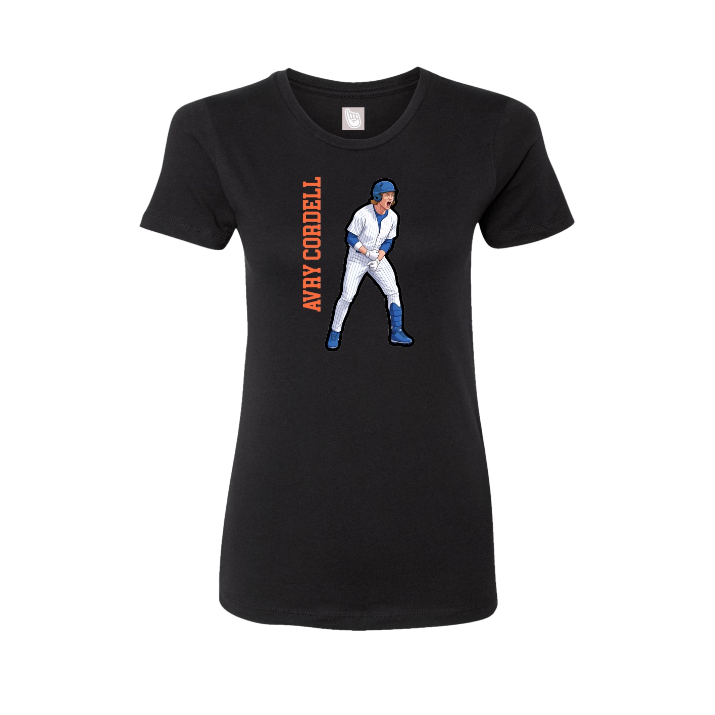 Fitted Women's Tee — Name Vertical in Black