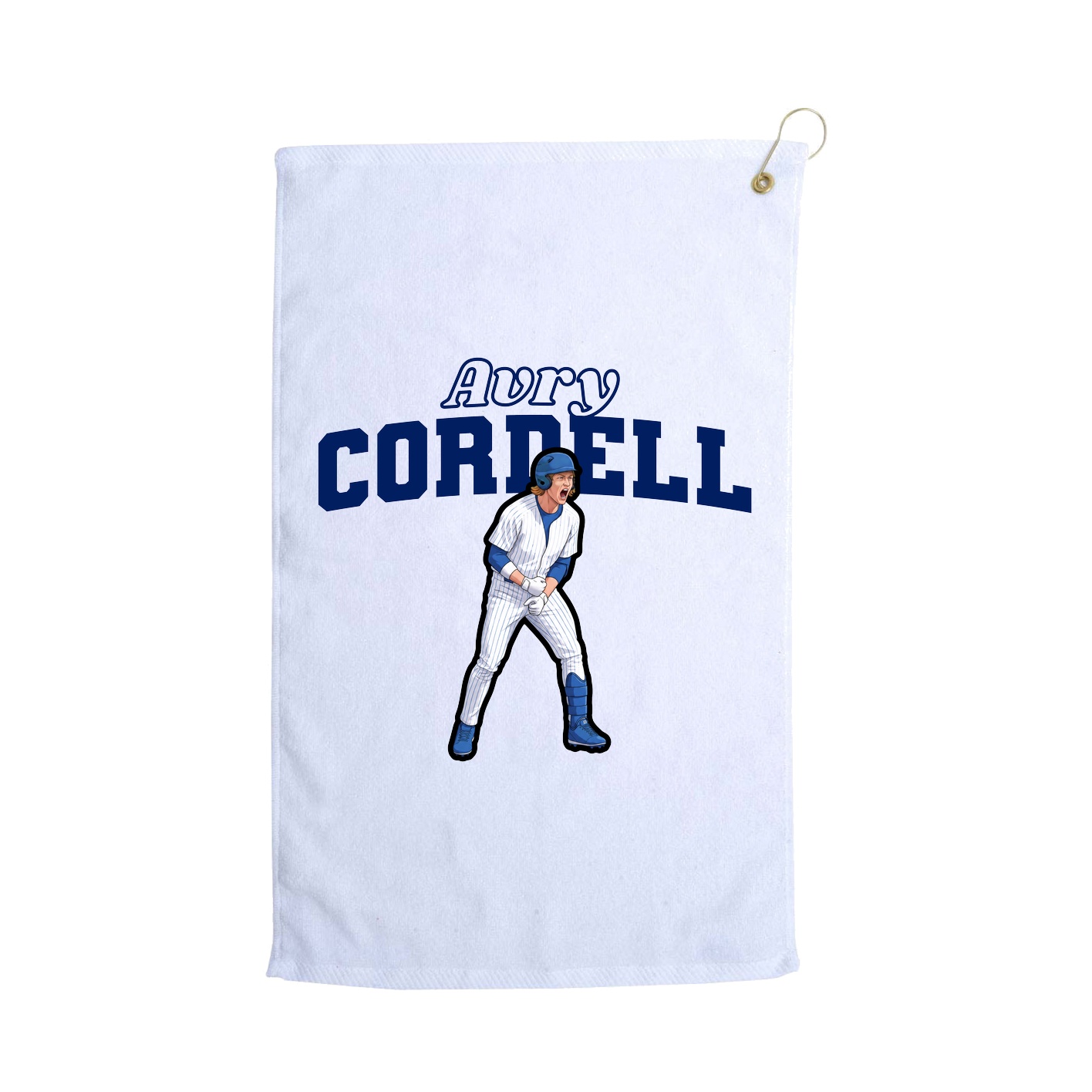 Golf Towel — Name Arch in White