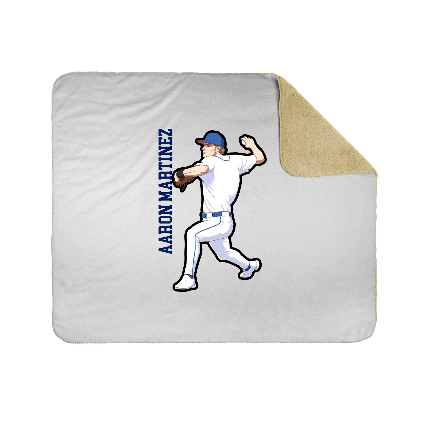 Throw Blanket — Name Vertical in White
