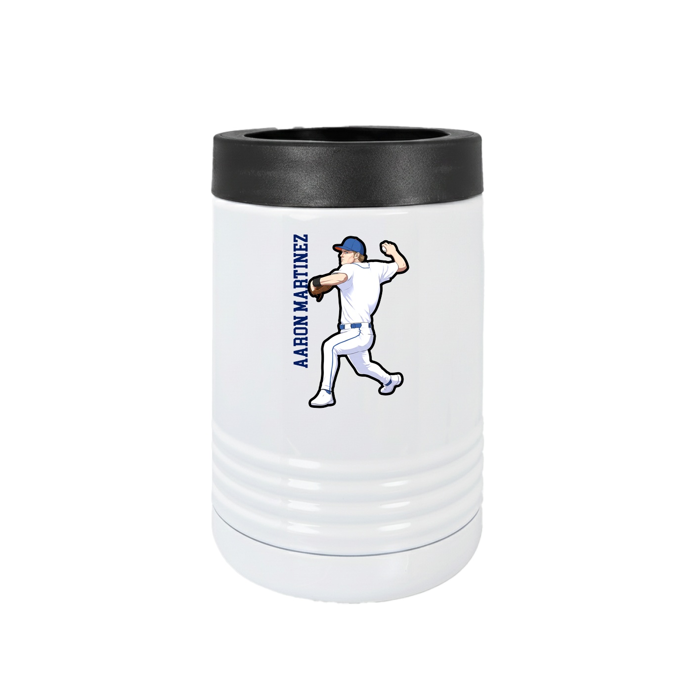 Beverage Holder — Name Vertical in White