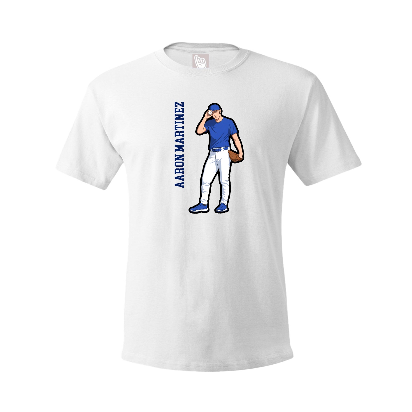 Tee — Name Vertical in White