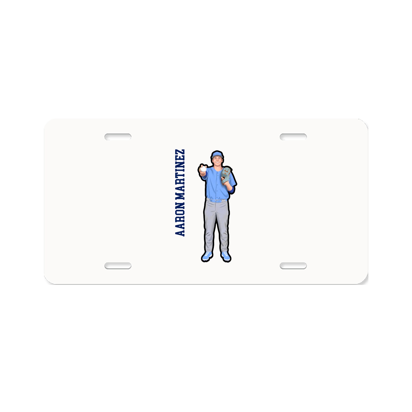 License Plate — Name Vertical in Classic