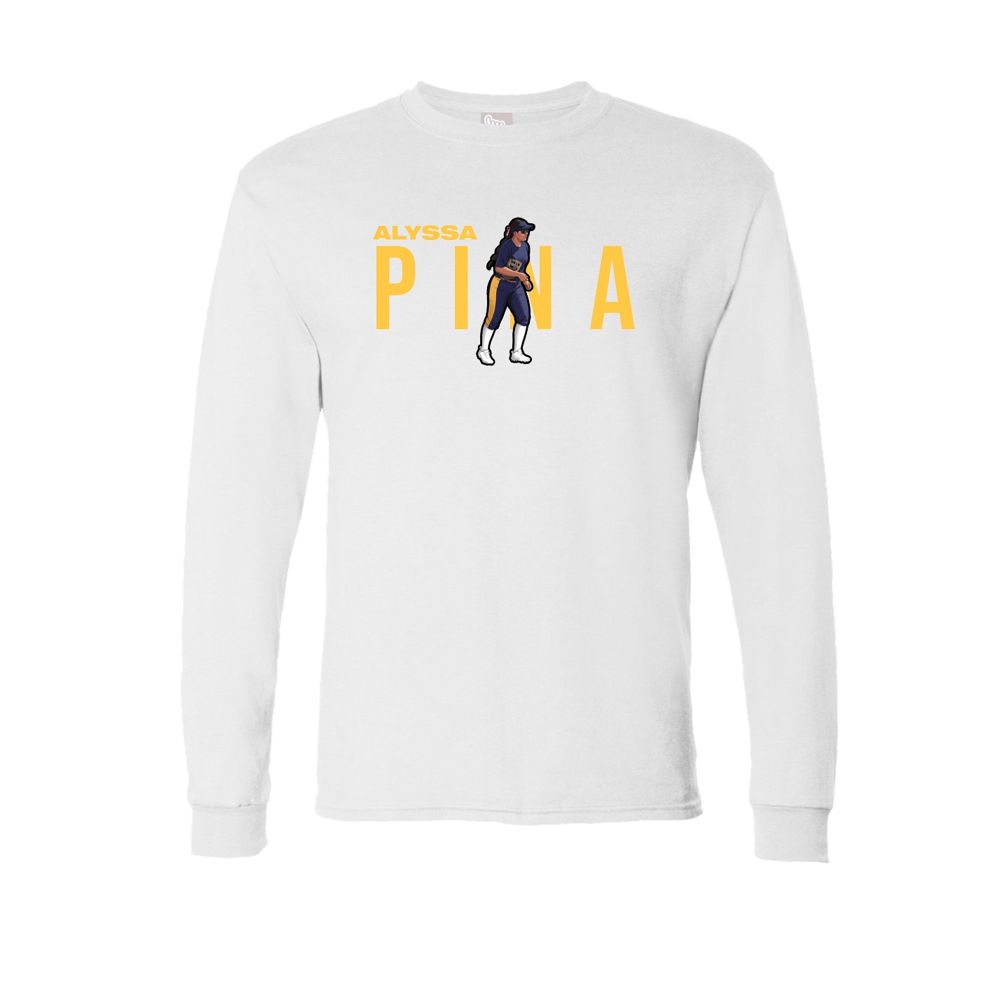 Long Sleeve Tee — Player Name in White