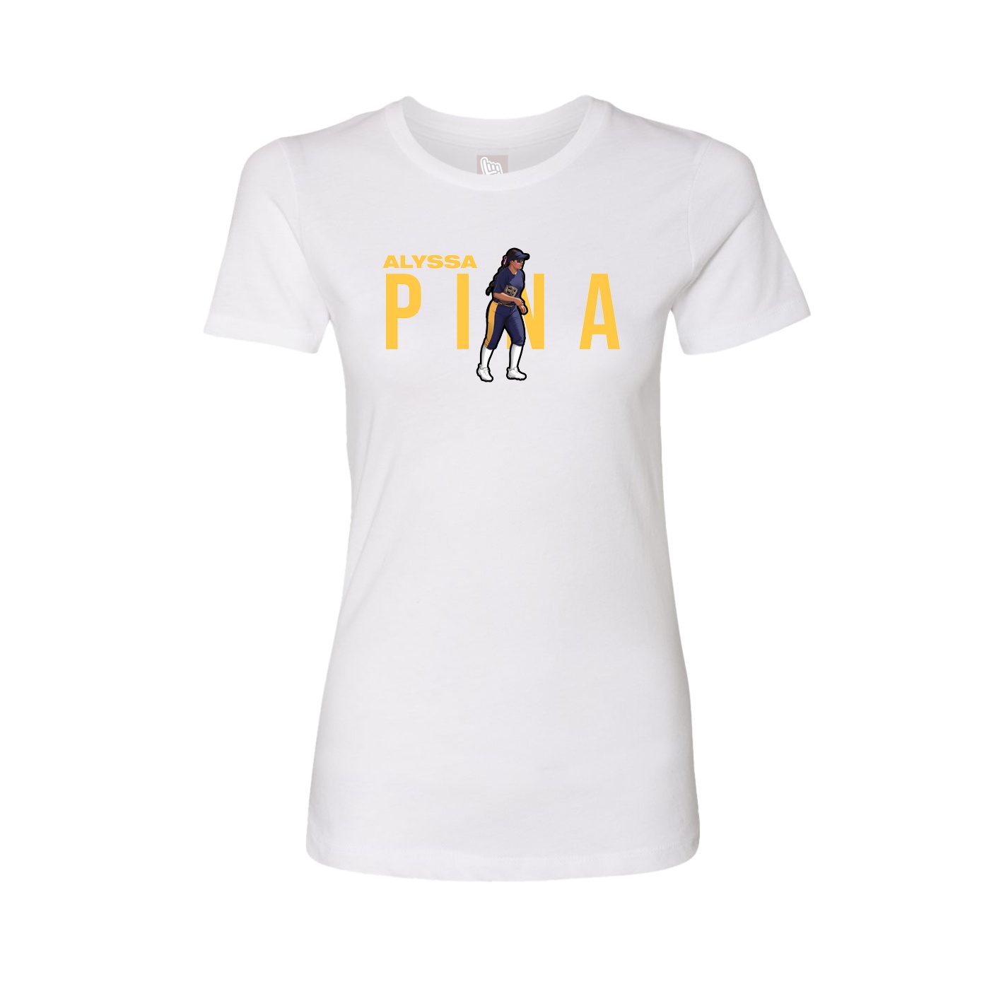 Fitted Women's Tee — Player Name in White