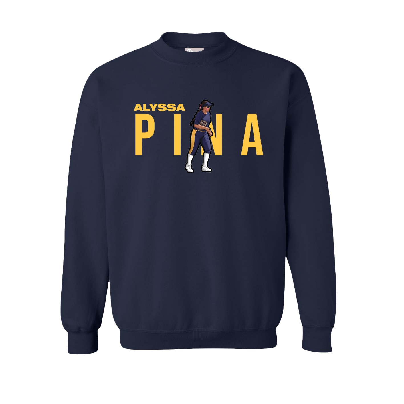 Fleece Crew — Player Name in Navy