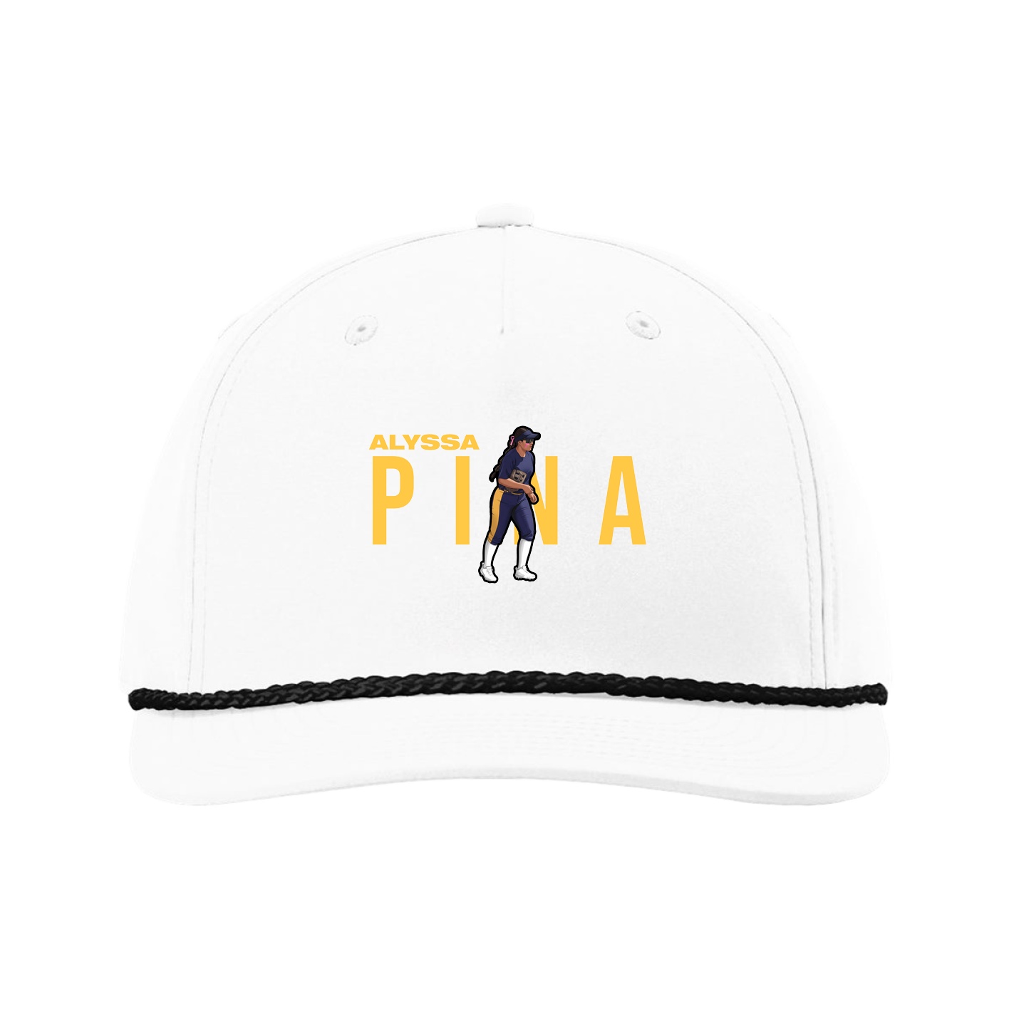 Five-Panel Classic Rope Cap — Player Name in White