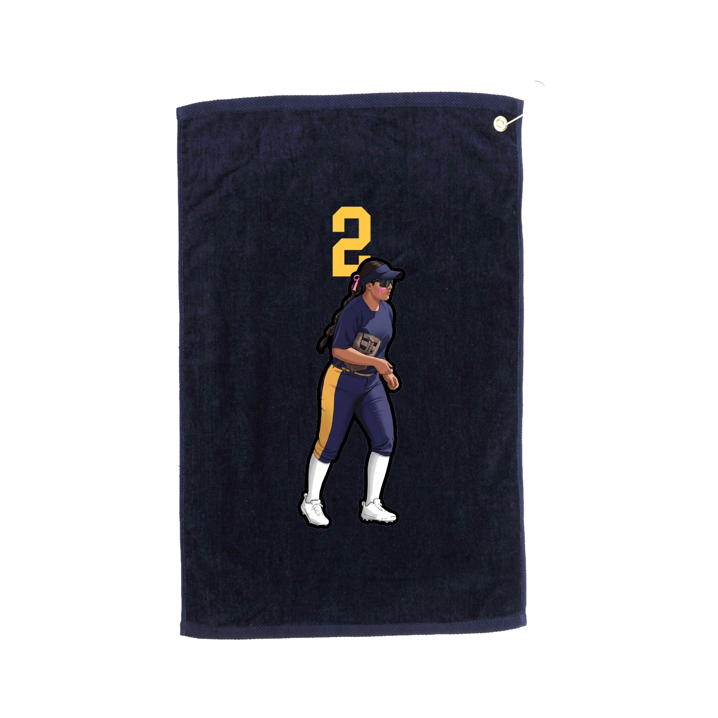 Golf Towel — Number Top in Navy