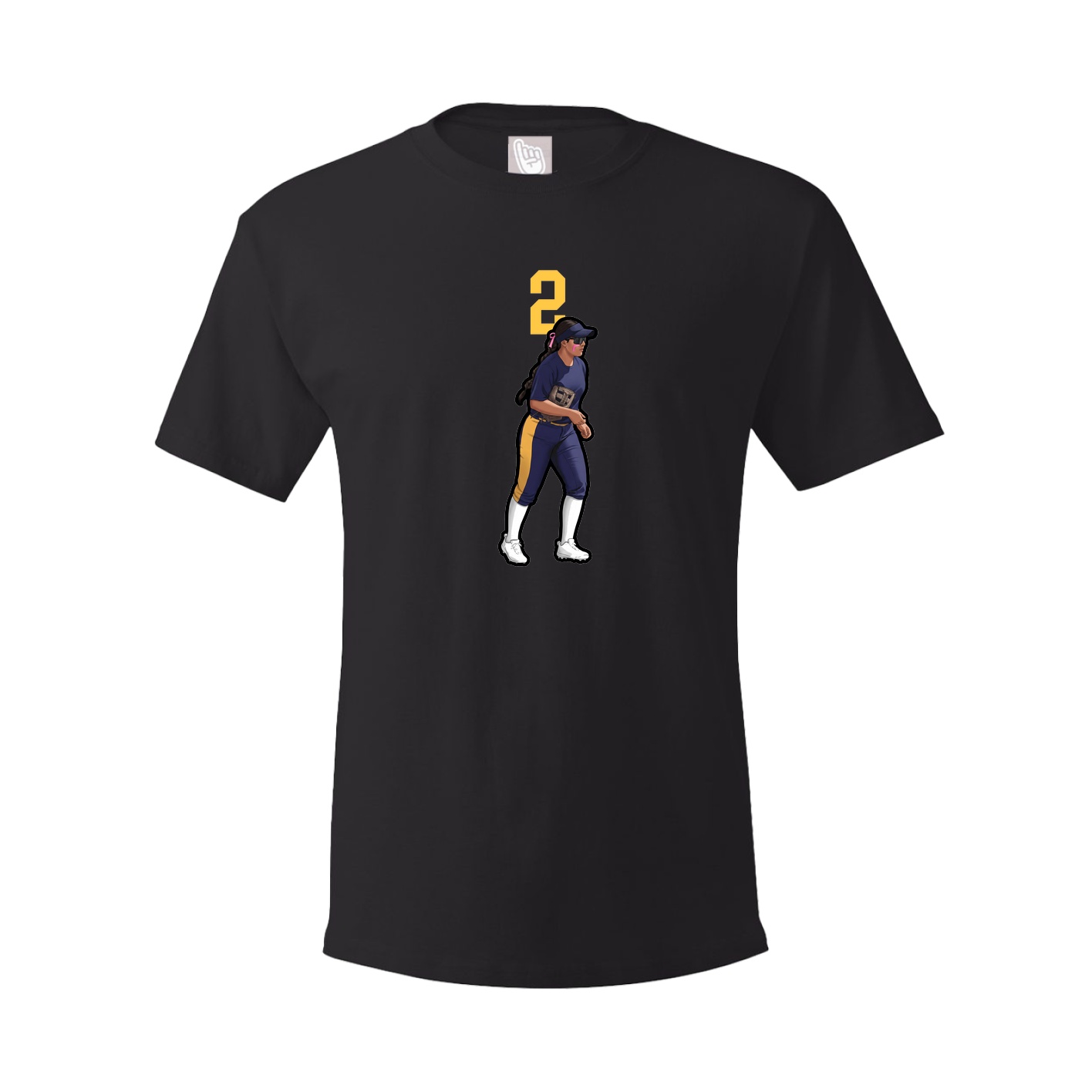 Youth Tee — Number Top in Black