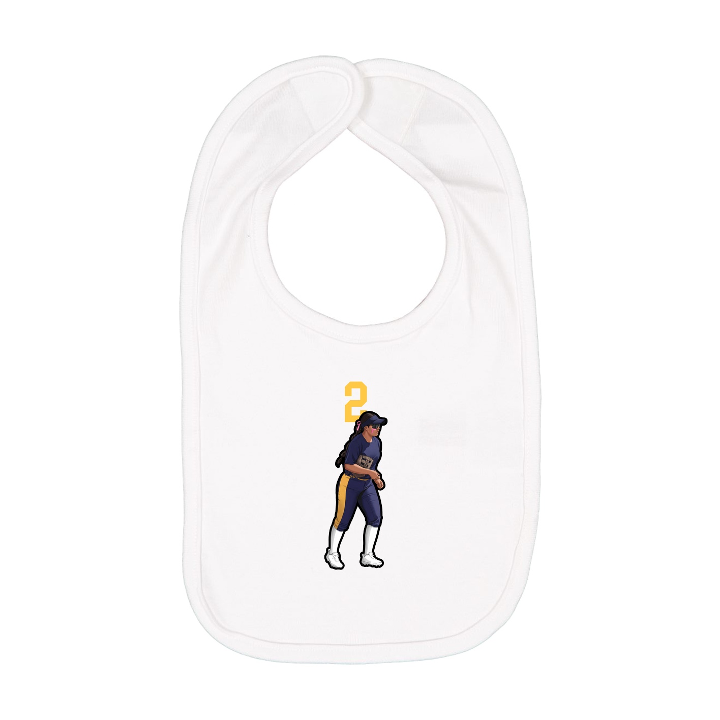 Infant Bib — Number Top in White