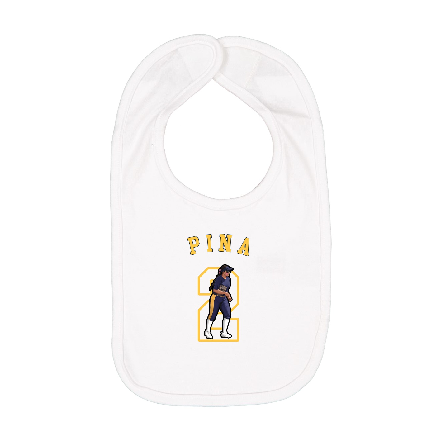 Infant Bib — Shirsey Arch in White