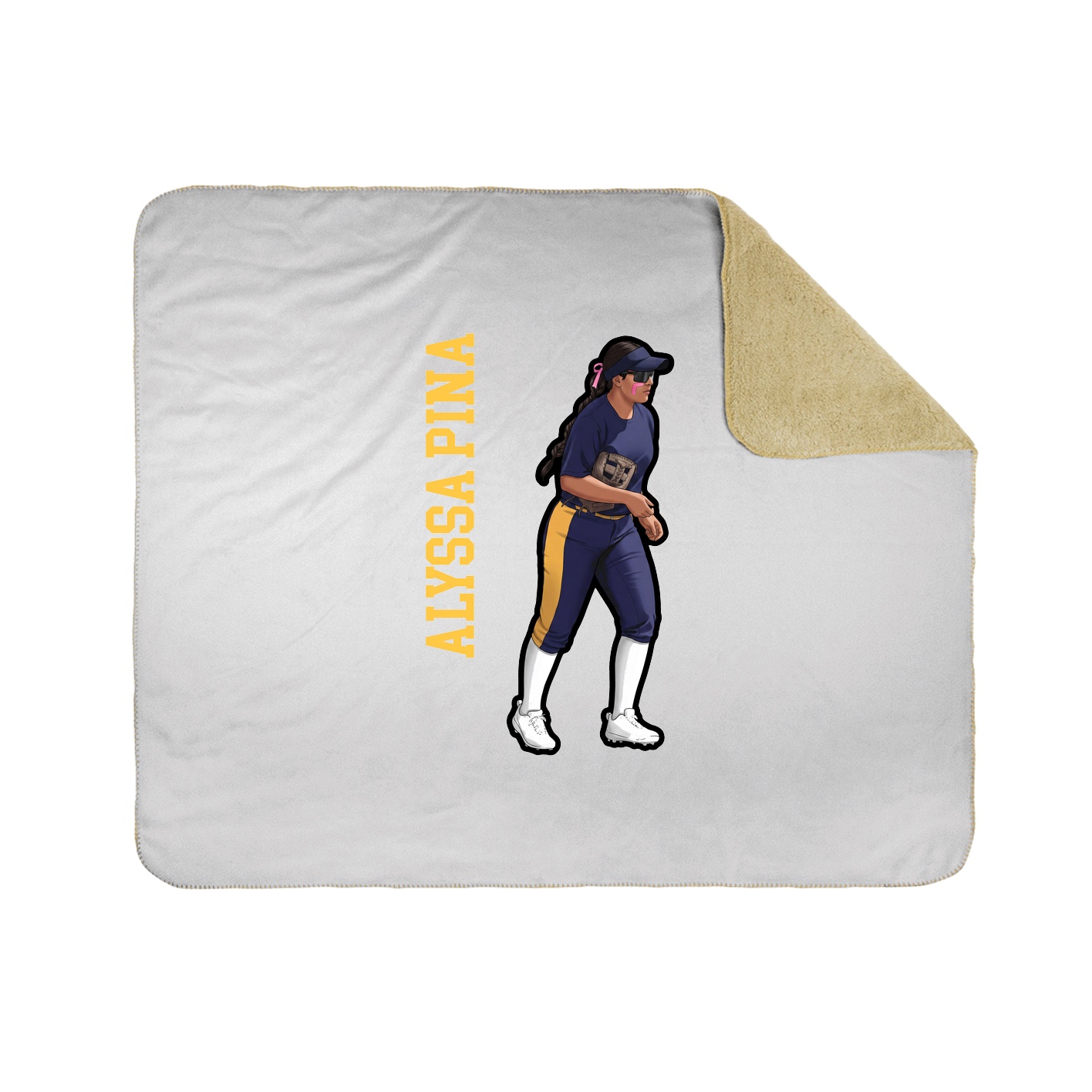 Throw Blanket — Name Vertical in White