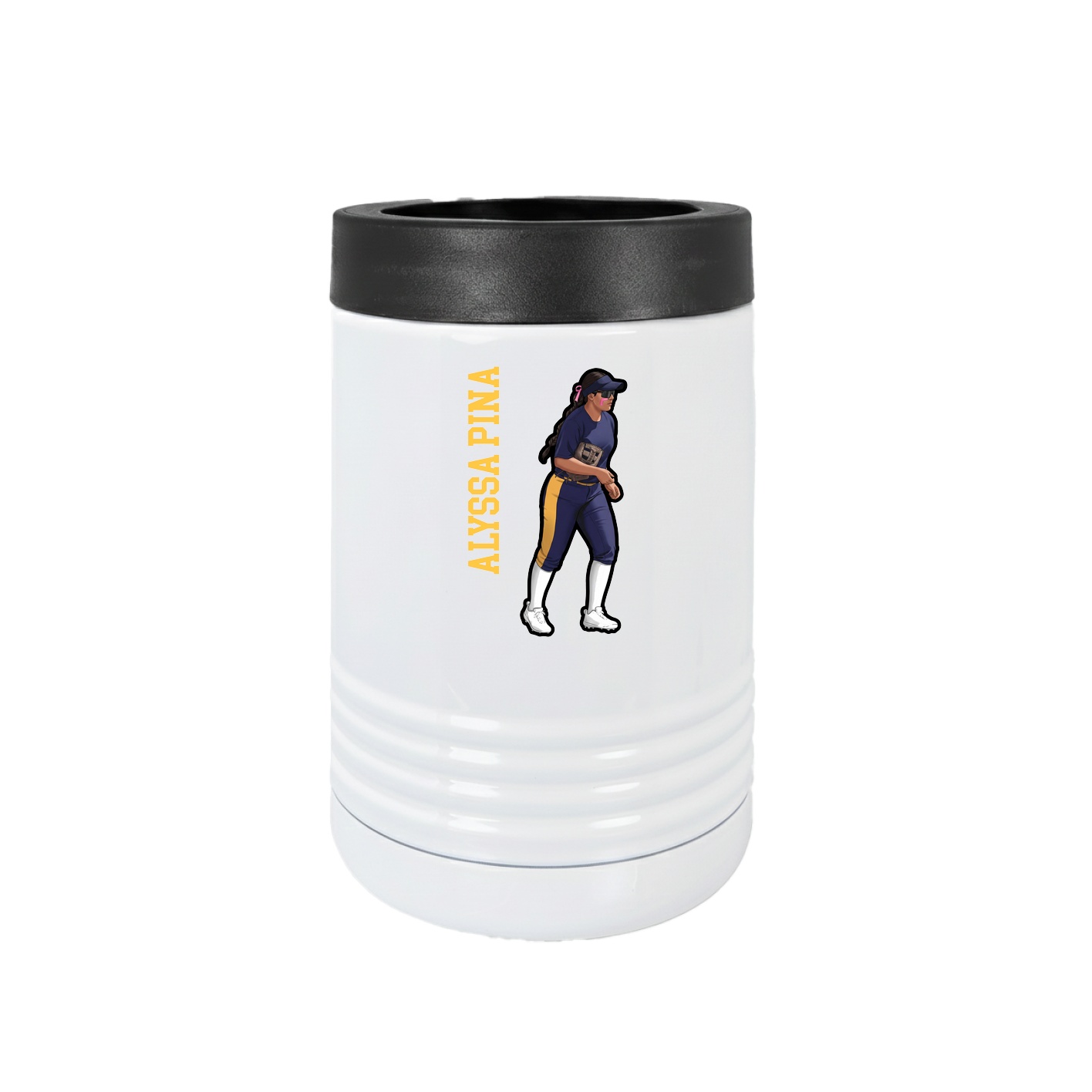 Beverage Holder — Name Vertical in White