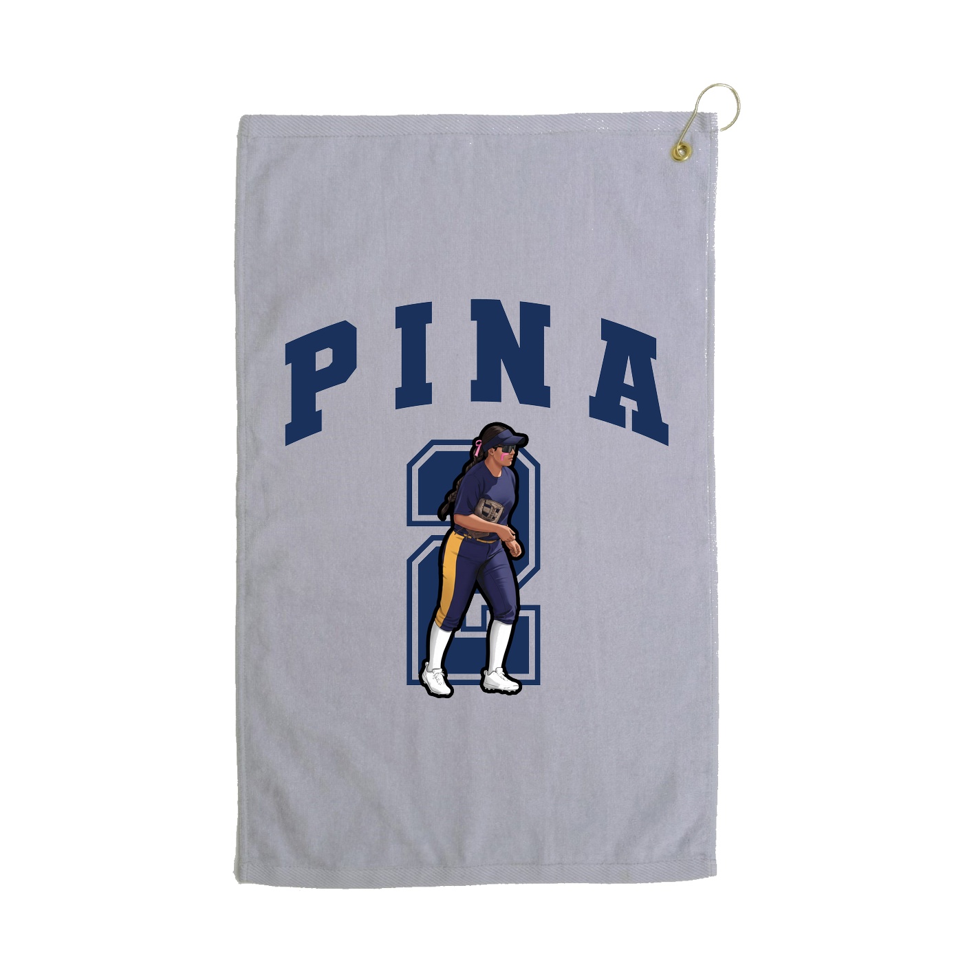 Golf Towel — Number in Grey