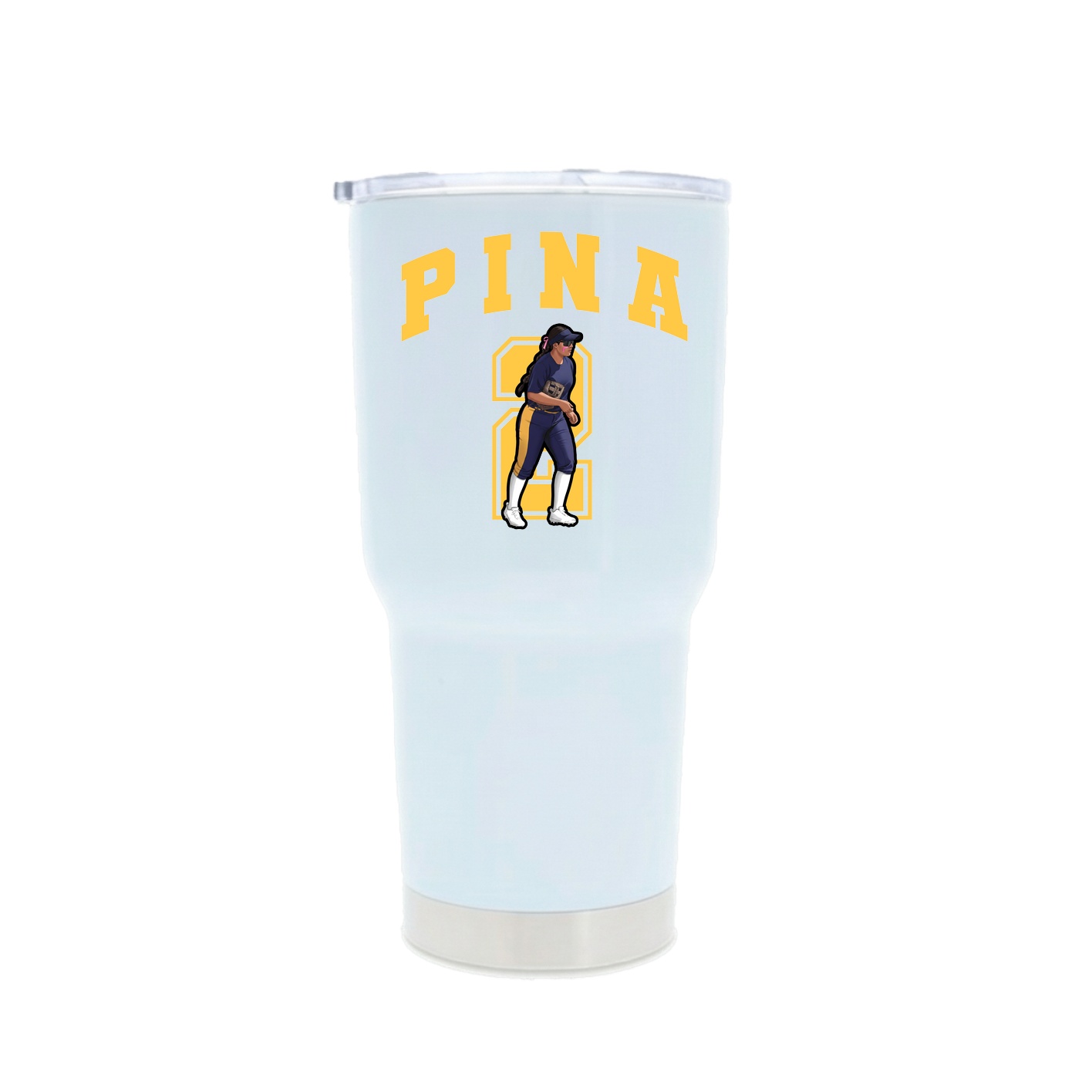 30oz Stainless Steel Tumbler — Number in White