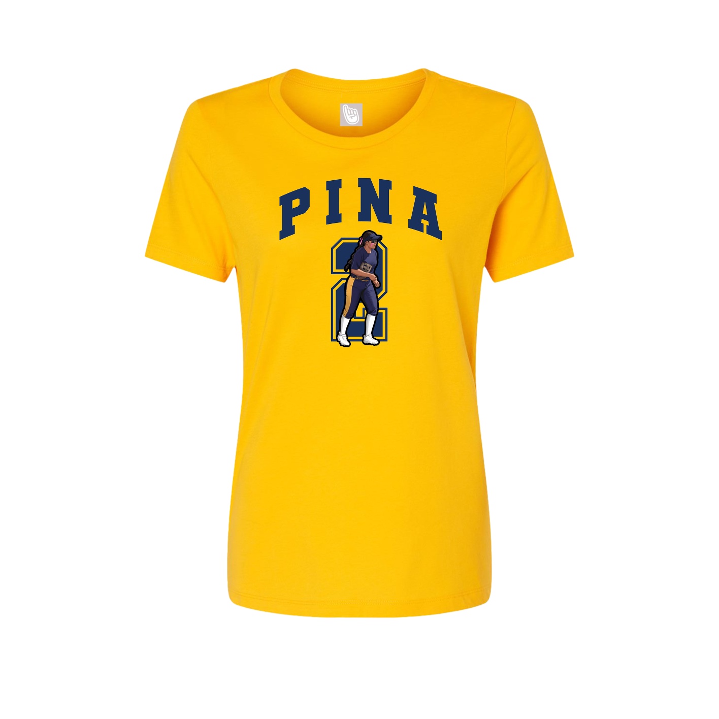 Fitted Women's Tee — Number in Gold