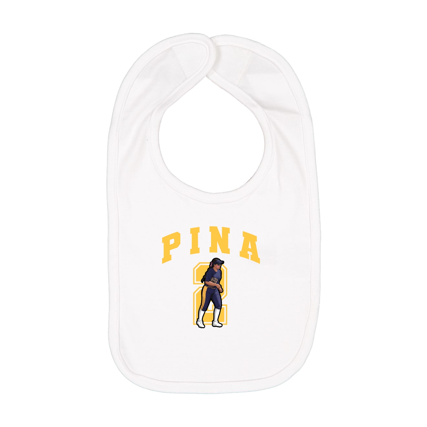 Infant Bib — Number in White