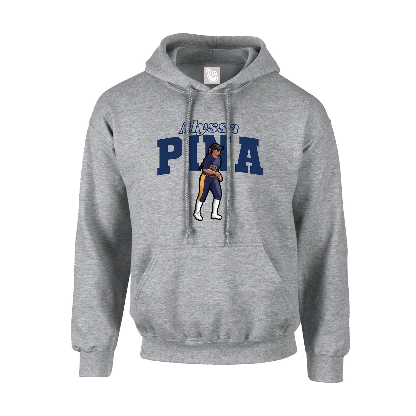 Hoodie — Name Arch in Grey
