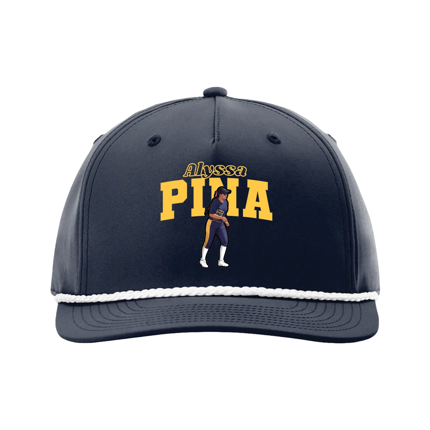 Five-Panel Classic Rope Cap — Name Arch in Navy