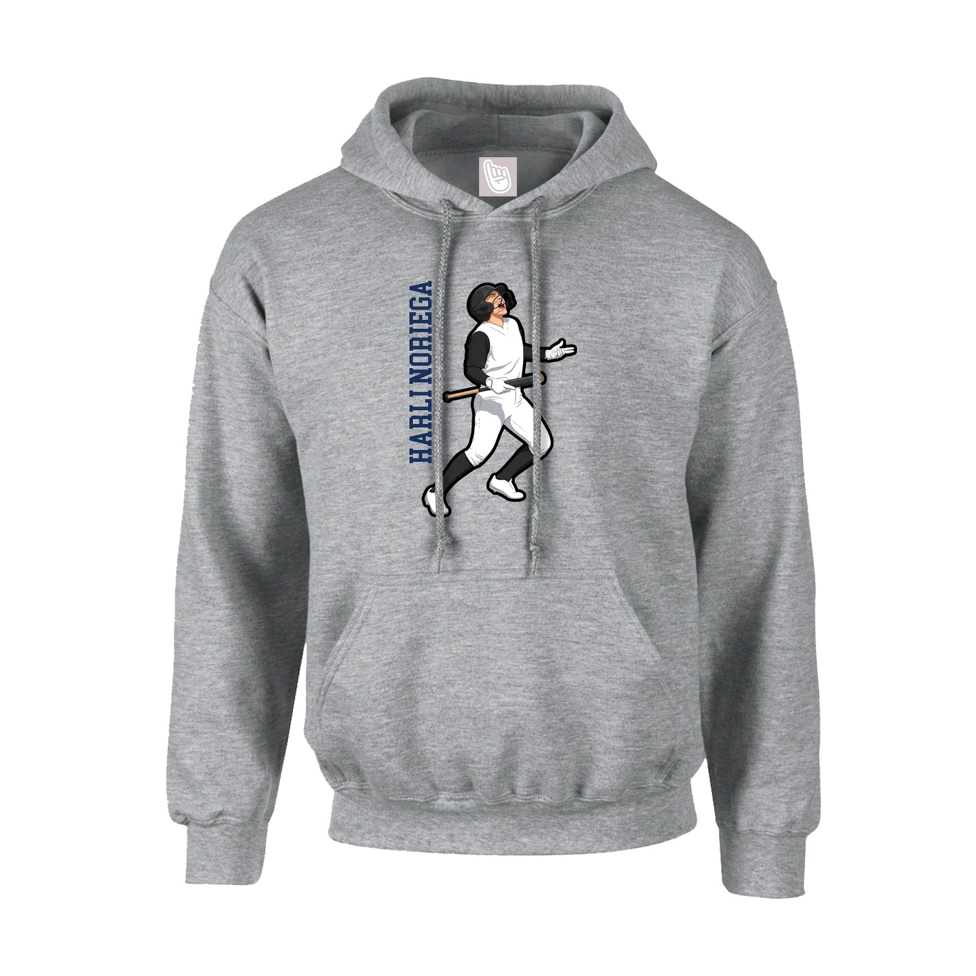 Youth Hoodie — Name Vertical in Grey
