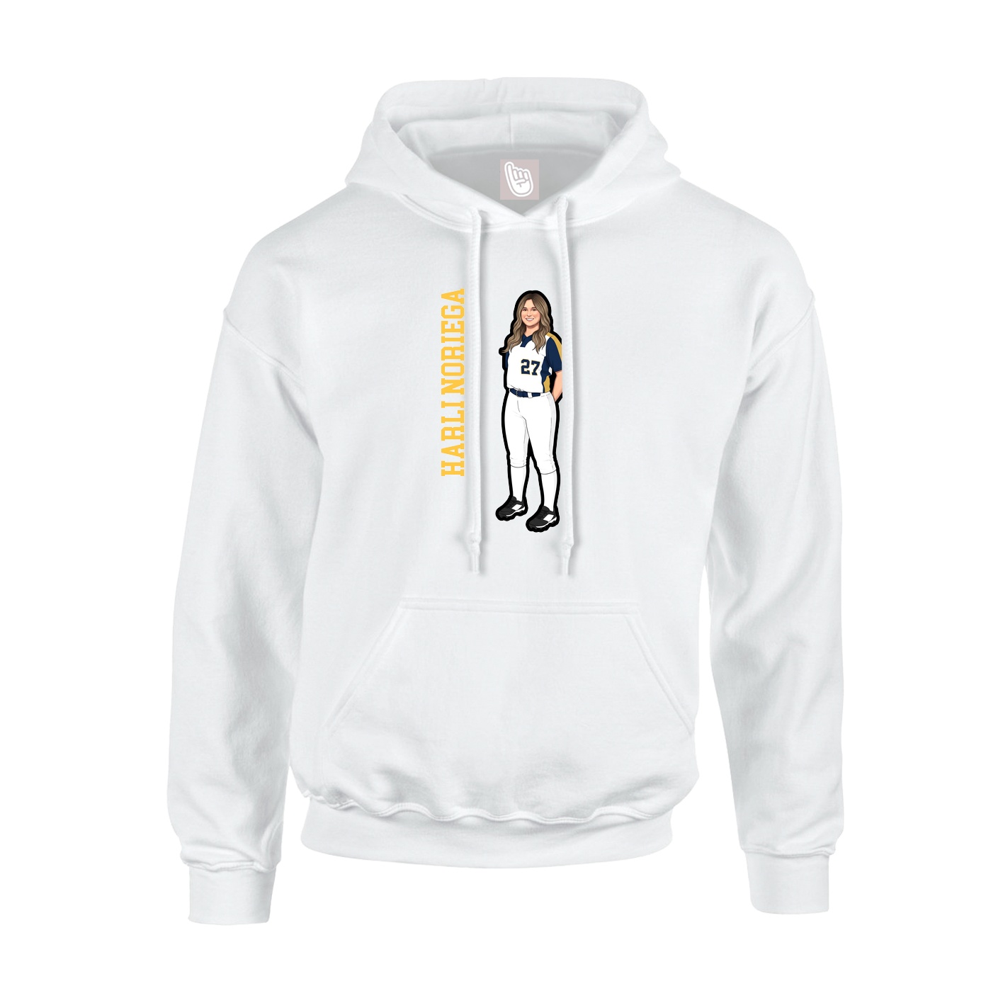 Hoodie — Name Vertical in White