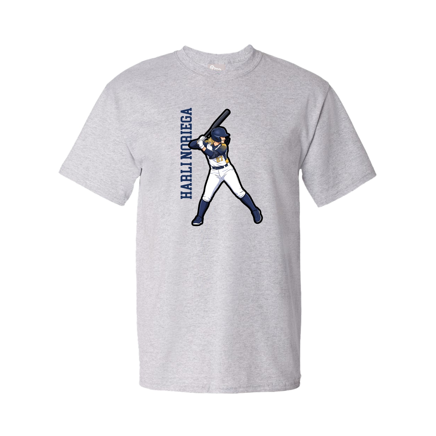 Tee — Name Vertical in Grey