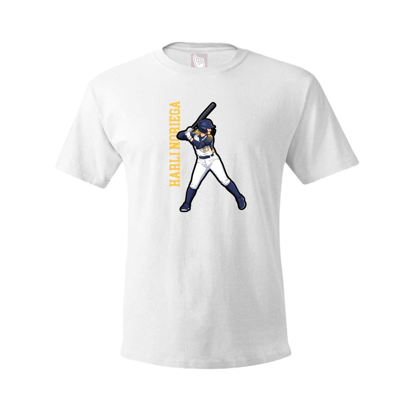 Youth Tee — Name Vertical in White