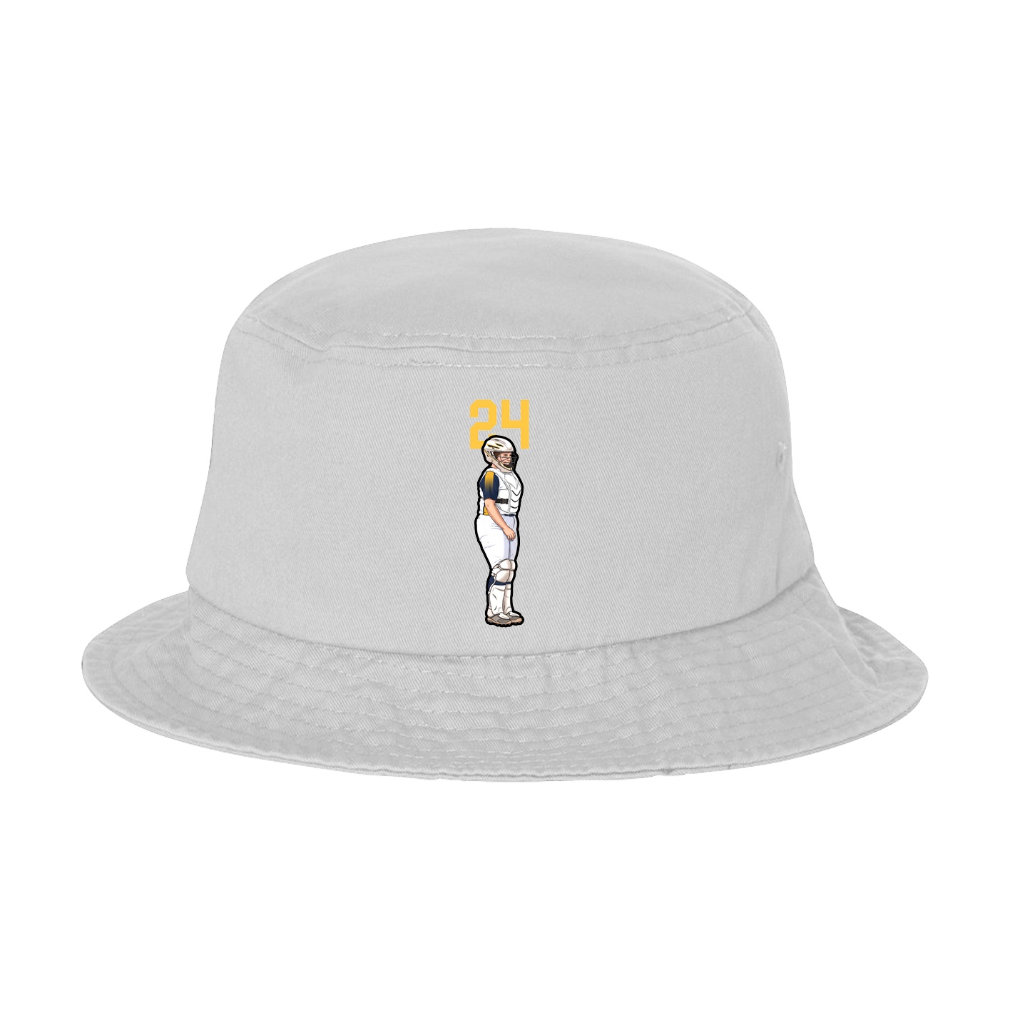 Bucket Cap — Number Top in White