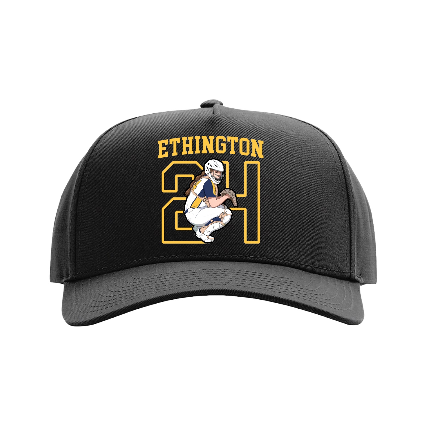Full Fabric Five-Panel Champ Cap — Shirsey in Black