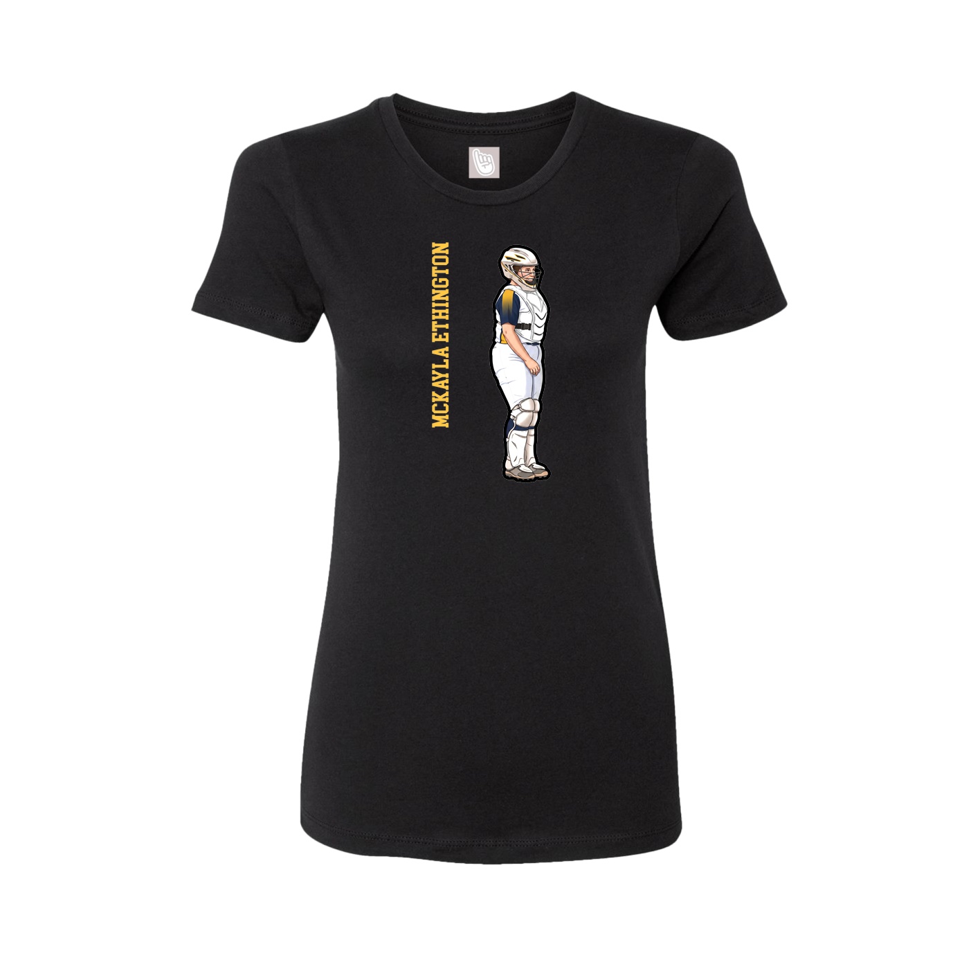 Womens Tee — Name Vertical in Black