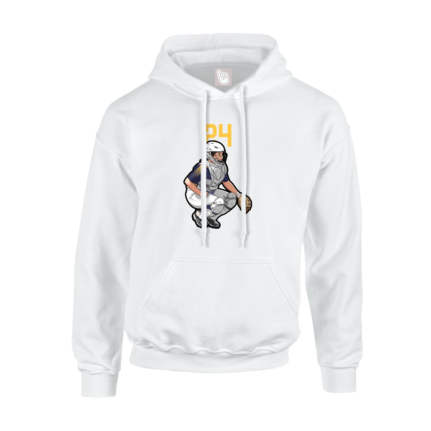 Youth Hoodie — Number Top in White
