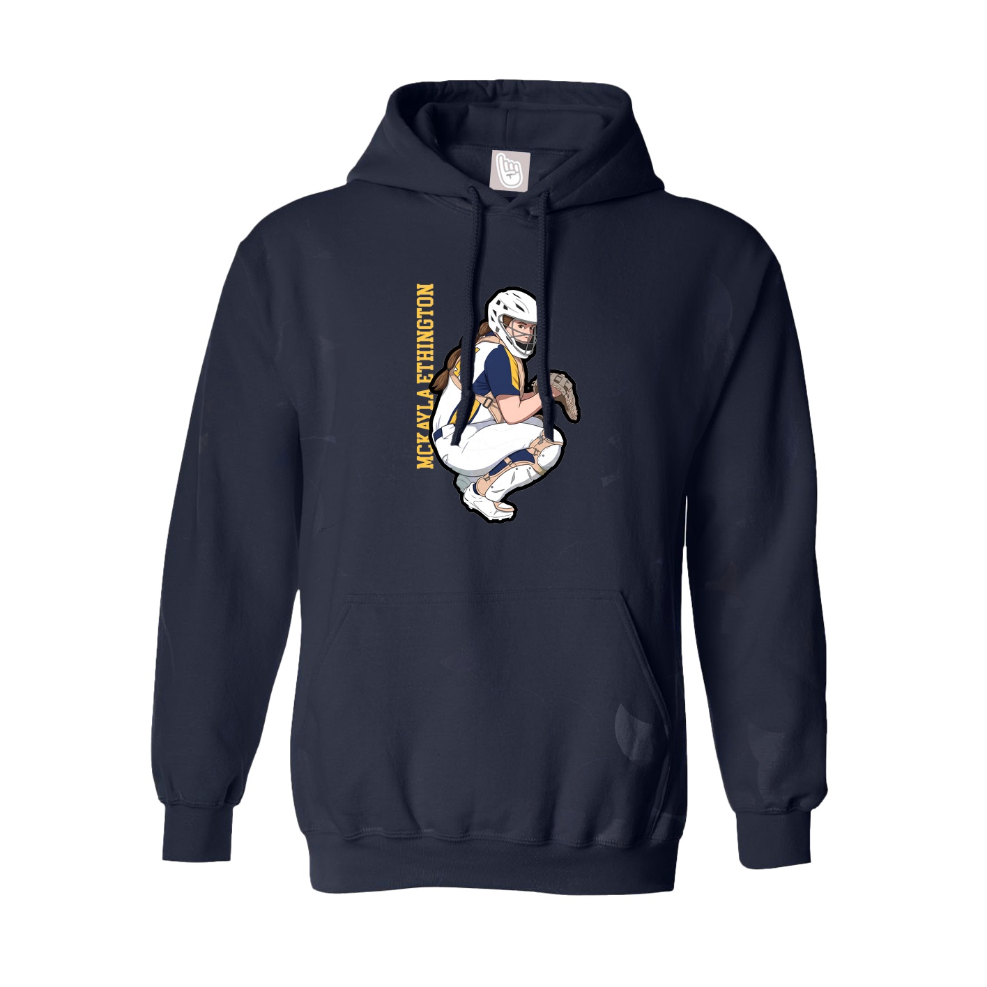 Hoodie — Name Vertical in Navy