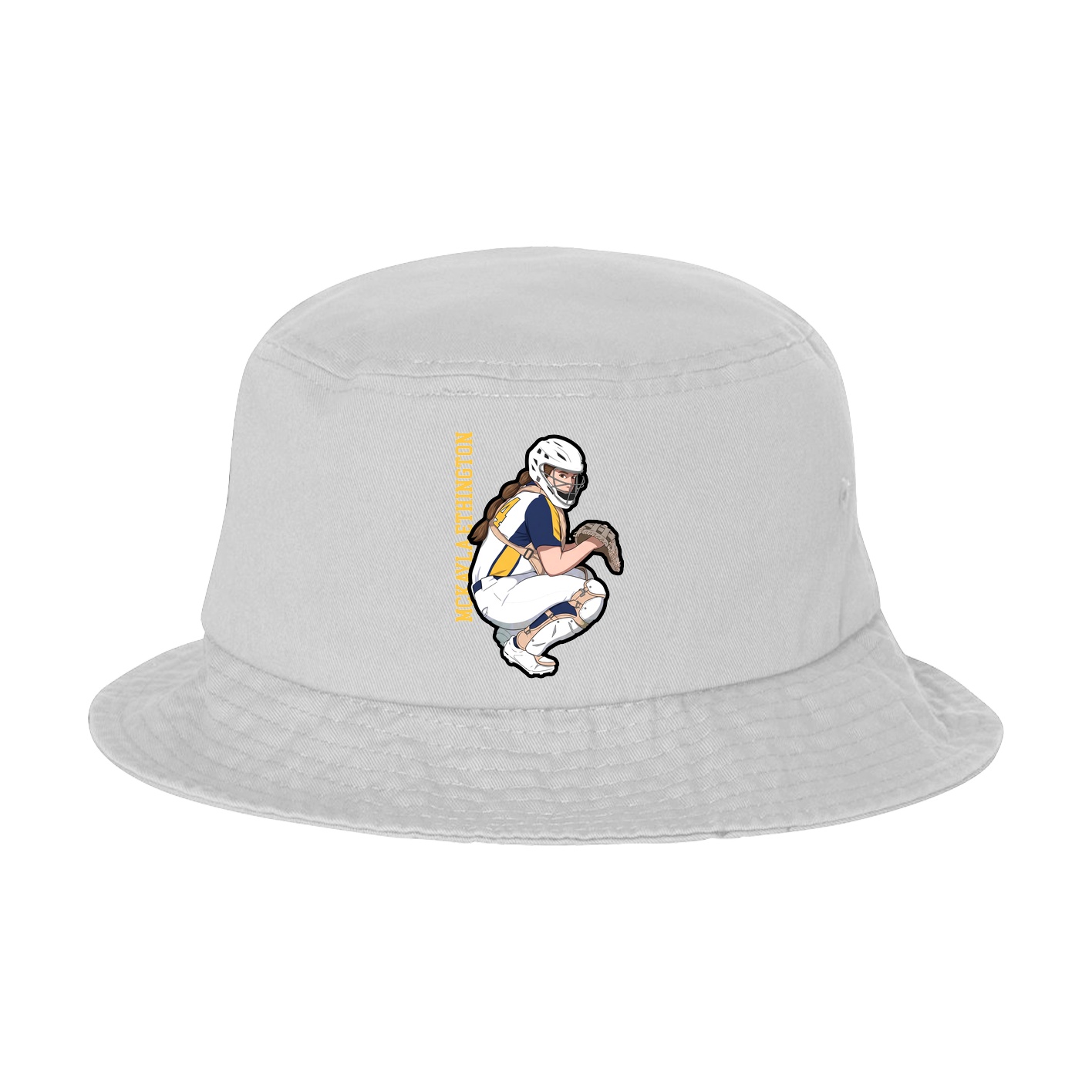 Bucket Cap — Name Vertical in White