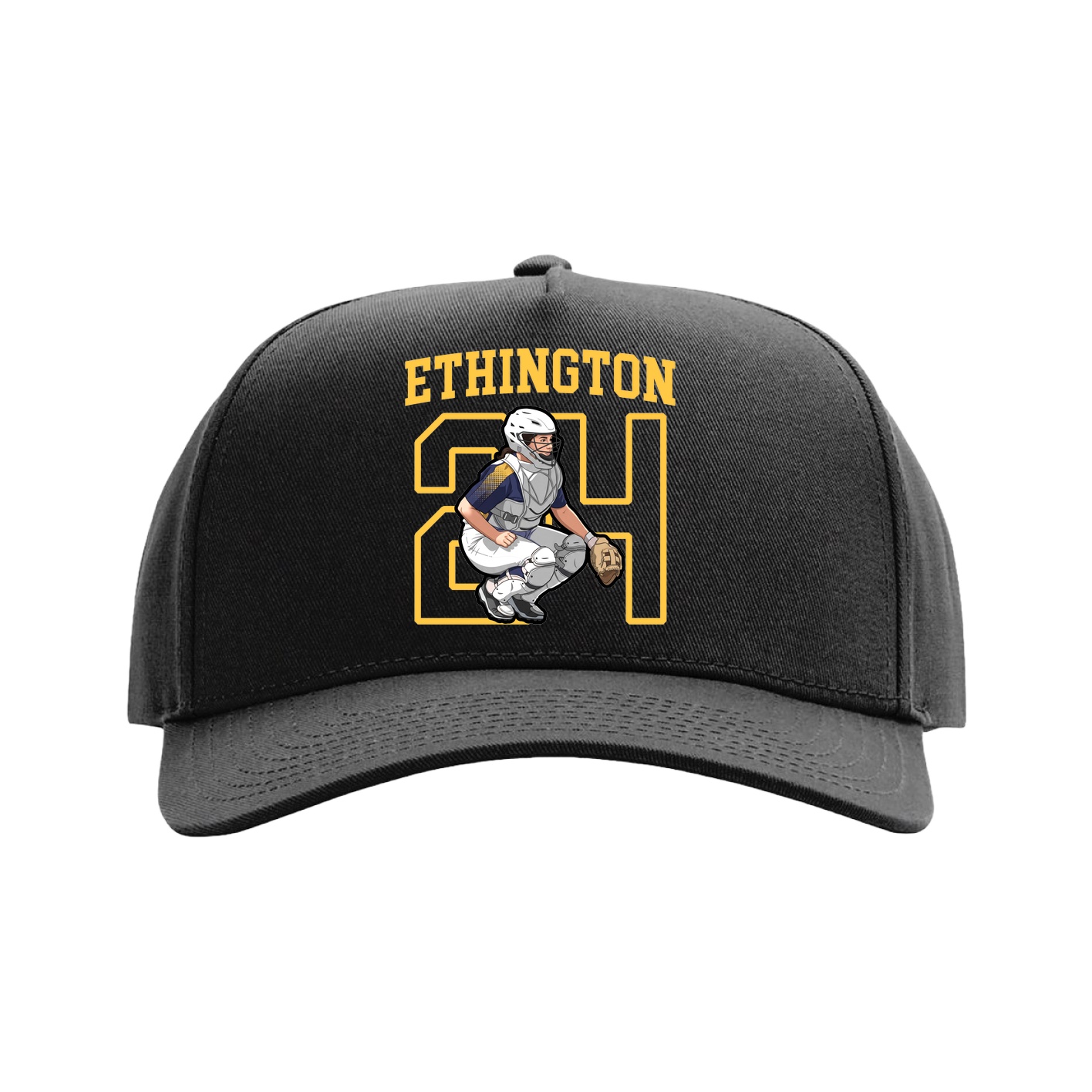 Full Fabric Five-Panel Champ Cap — Shirsey in Black