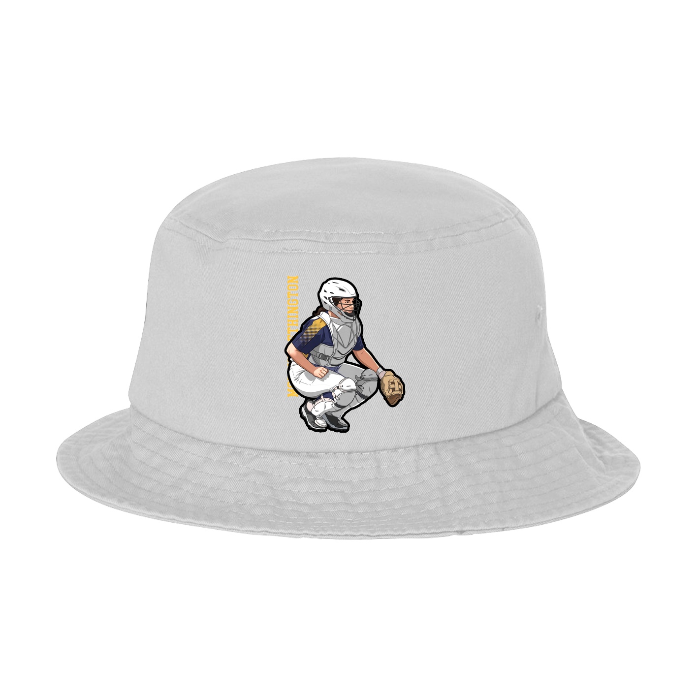Bucket Cap — Name Vertical in White