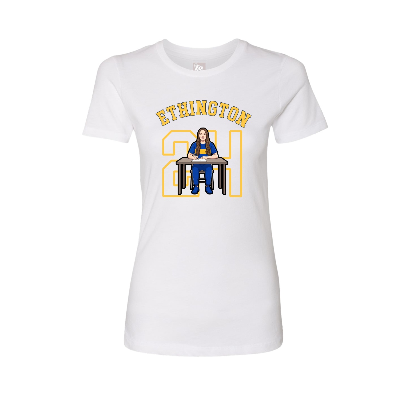 Fitted Women's Tee — Shirsey Arch in White