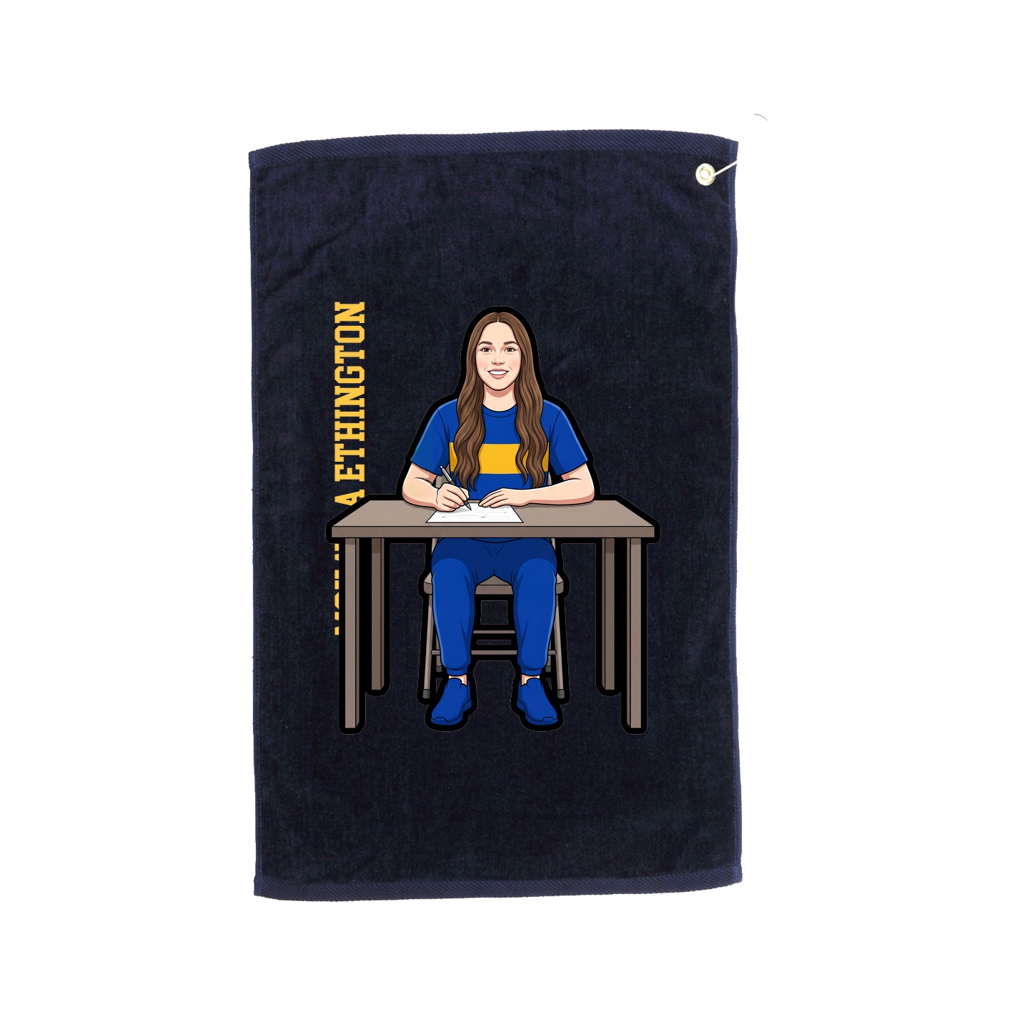 Golf Towel — Name Vertical in Navy